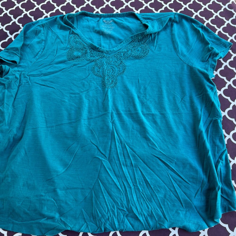 Faded Glory Cotton Turquoise short sleeve Tee - Picture 1 of 3